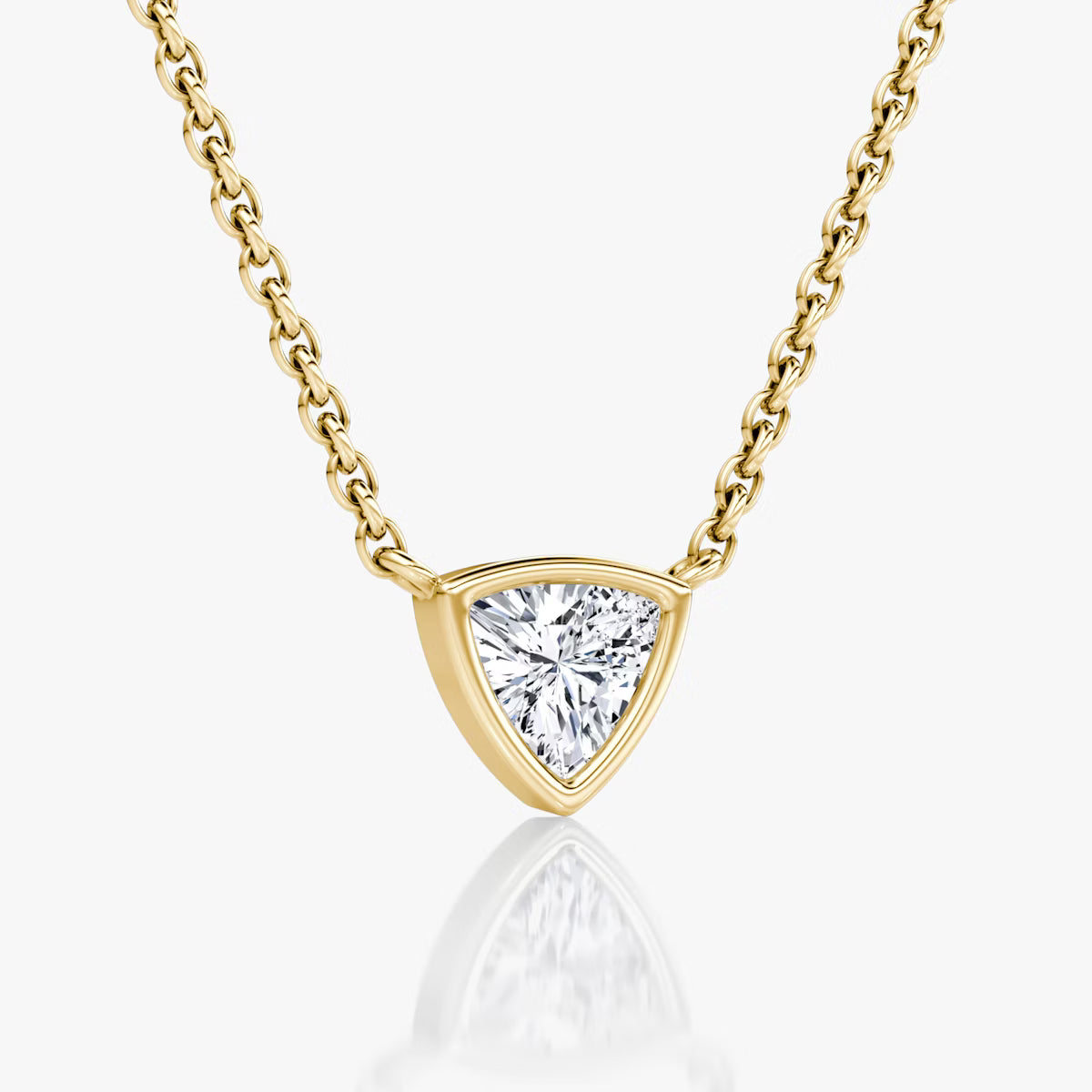 Solitaire Bezel- 0.25 CT Trillion Moissanite Necklace