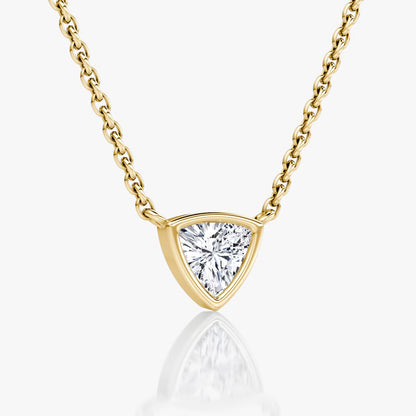 Solitaire Bezel- 0.25 CT Trillion Moissanite Necklace