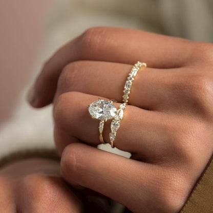 Criss Cross-Oval Lab Grown Diamond Engagement Ring
