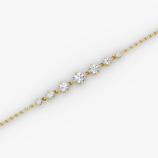 Linked Tennis- 0.85 CT Round Moissanite Bracelet