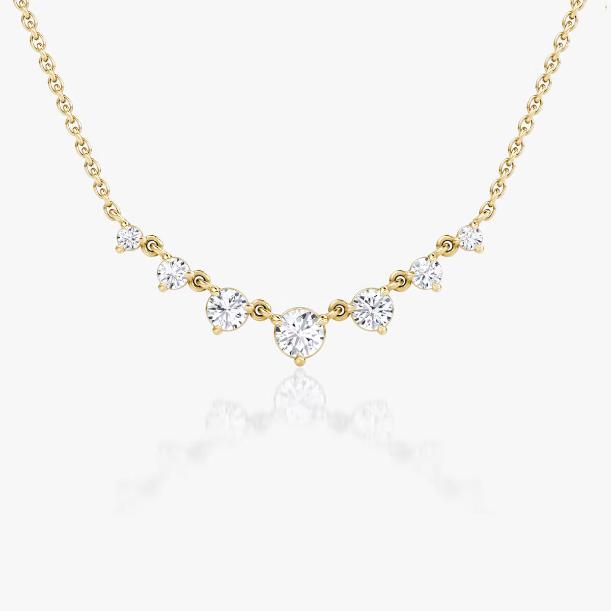 Linking Tennis- 0.48 CT Round Moissanite Necklace