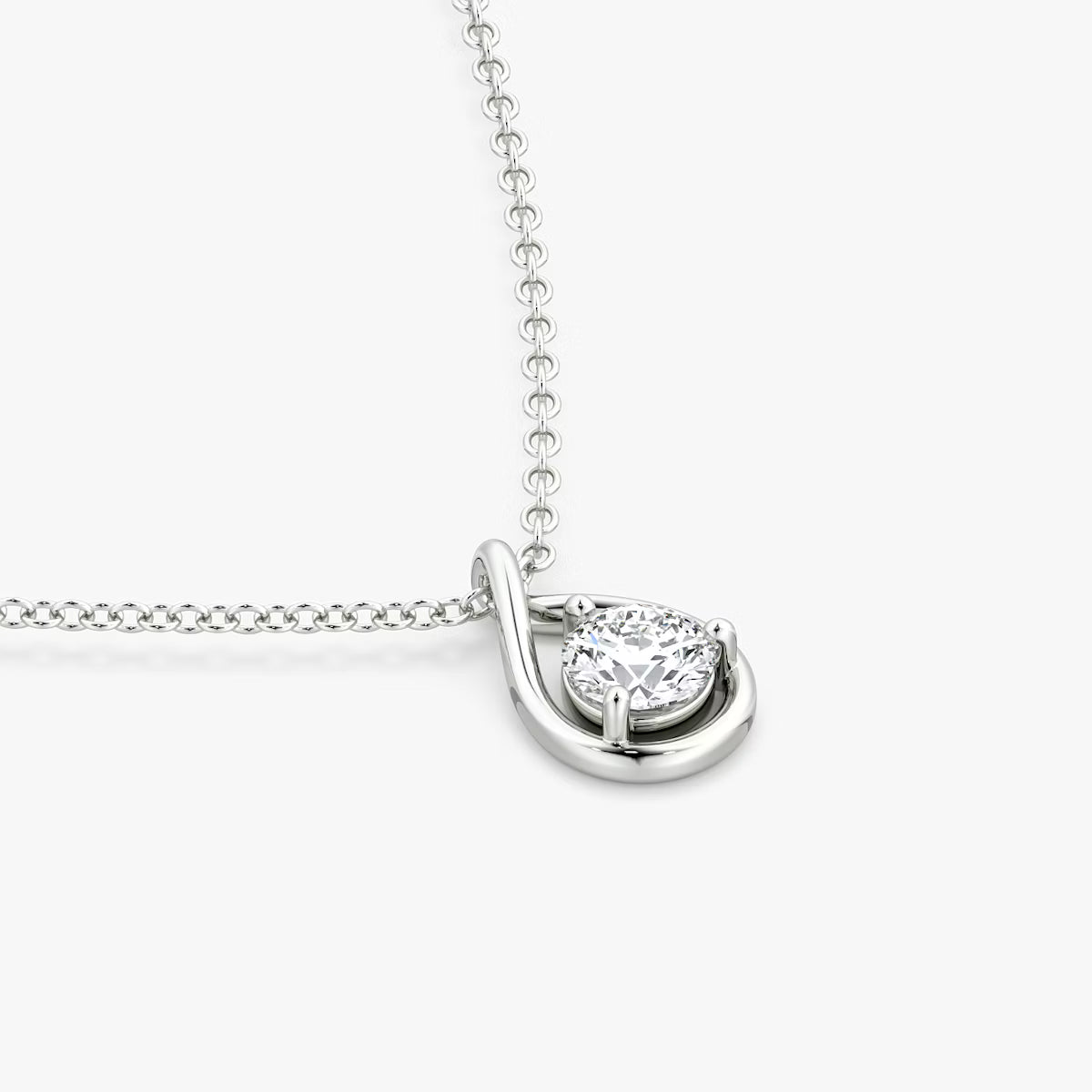 Solitaire Pear Drop- 1.5 CT Round Moissanite Necklace