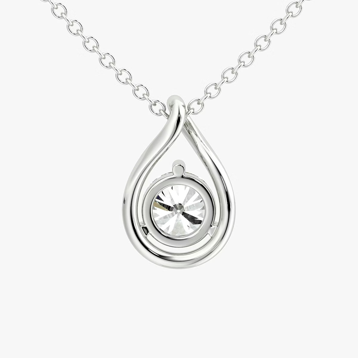 Solitaire Pear Drop- 1.5 CT Round Moissanite Necklace