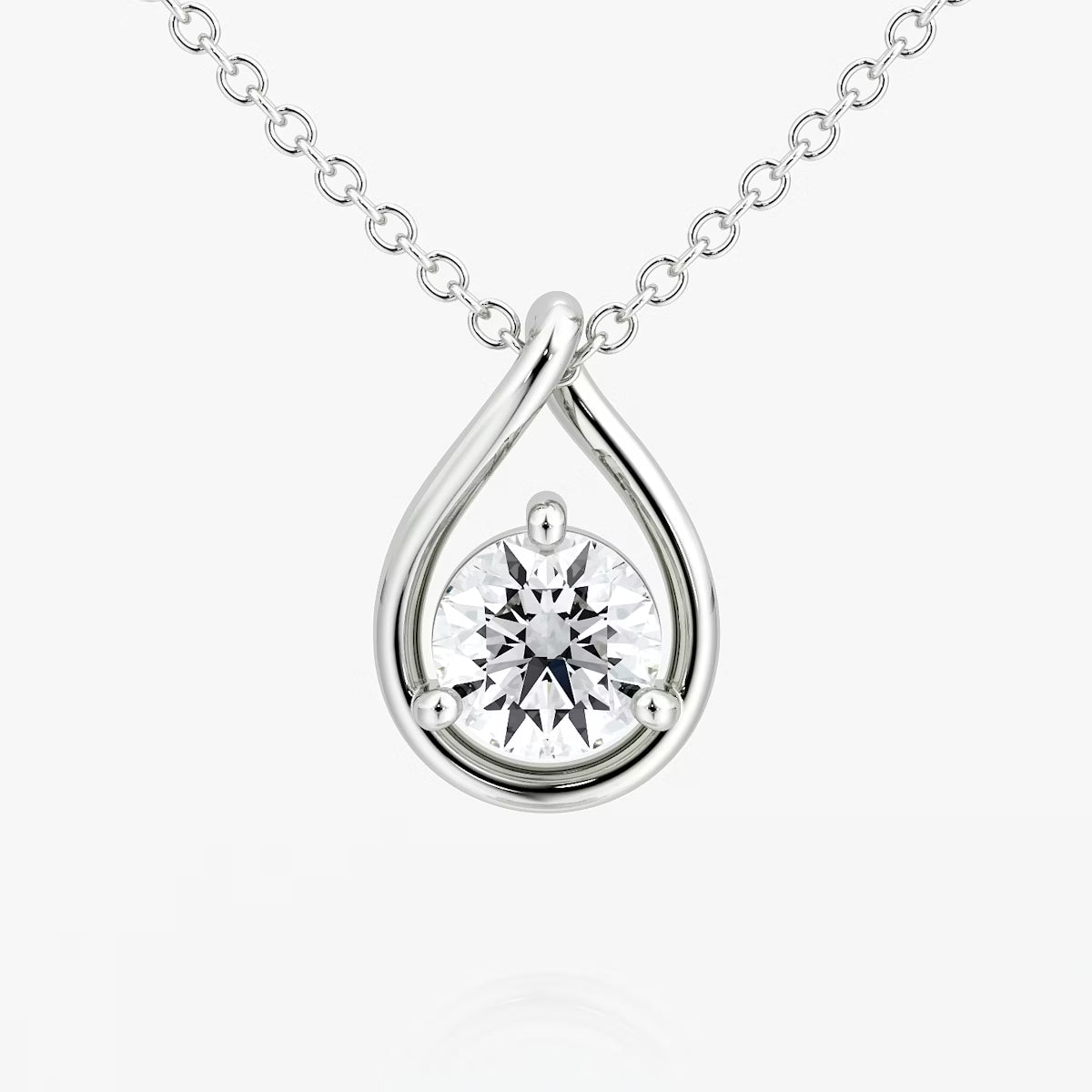 Solitaire Pear Drop- 1.5 CT Round Moissanite Necklace