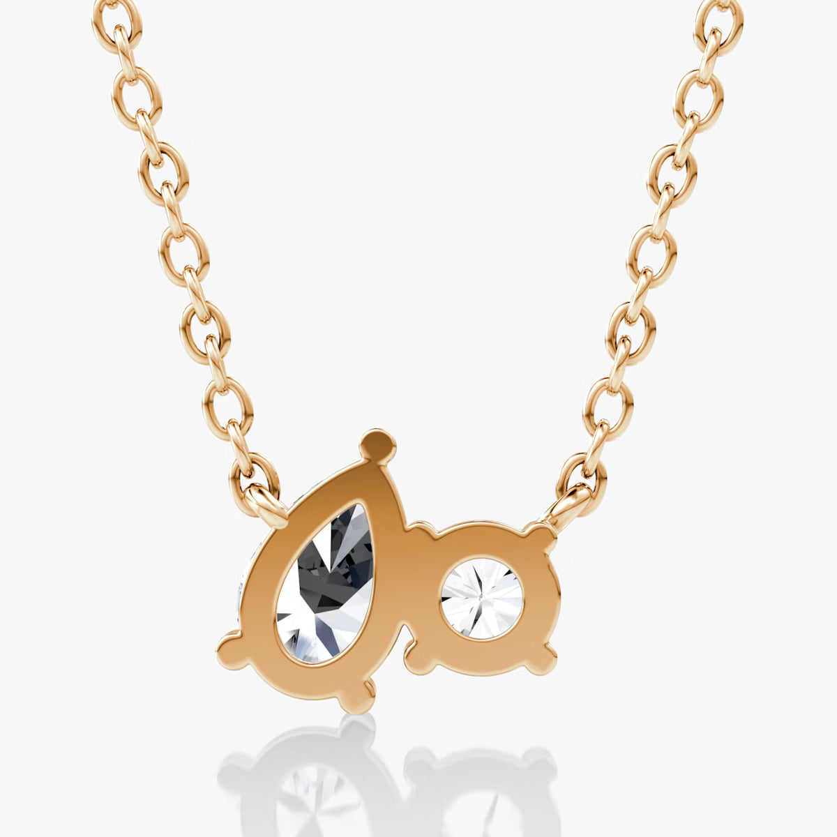 Toi Et Moi- 0.41 CT Round & Pear Moissanite Necklace