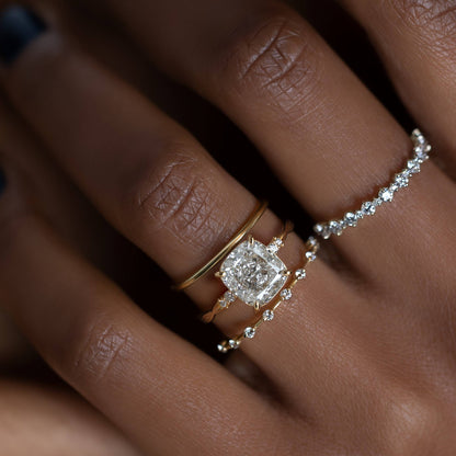 Criss Cross-Cushion Lab Grown Diamond Engagement Ring