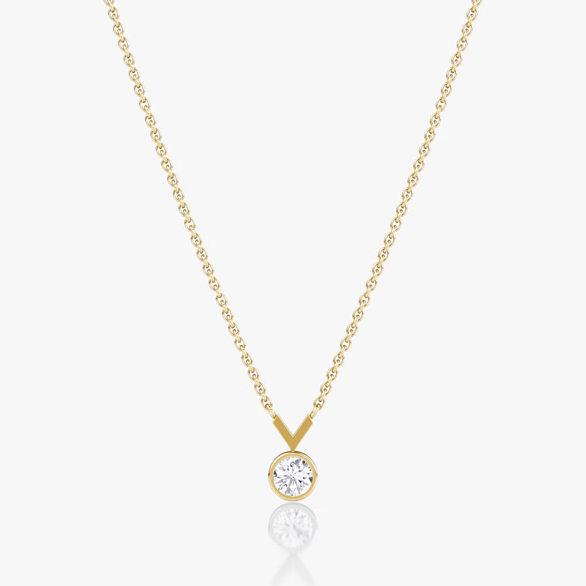 Solitaire Bezel- 0.25 CT Round Moissanite Necklace