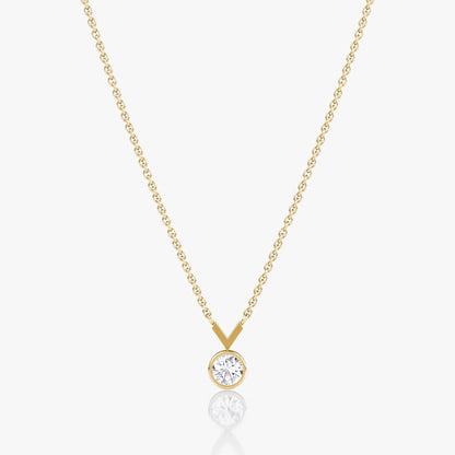 Solitaire Bezel- 0.25 CT Round Moissanite Necklace