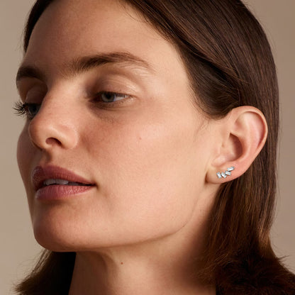 Cluster- 0.80 CT Baguette Moissanite Earrings