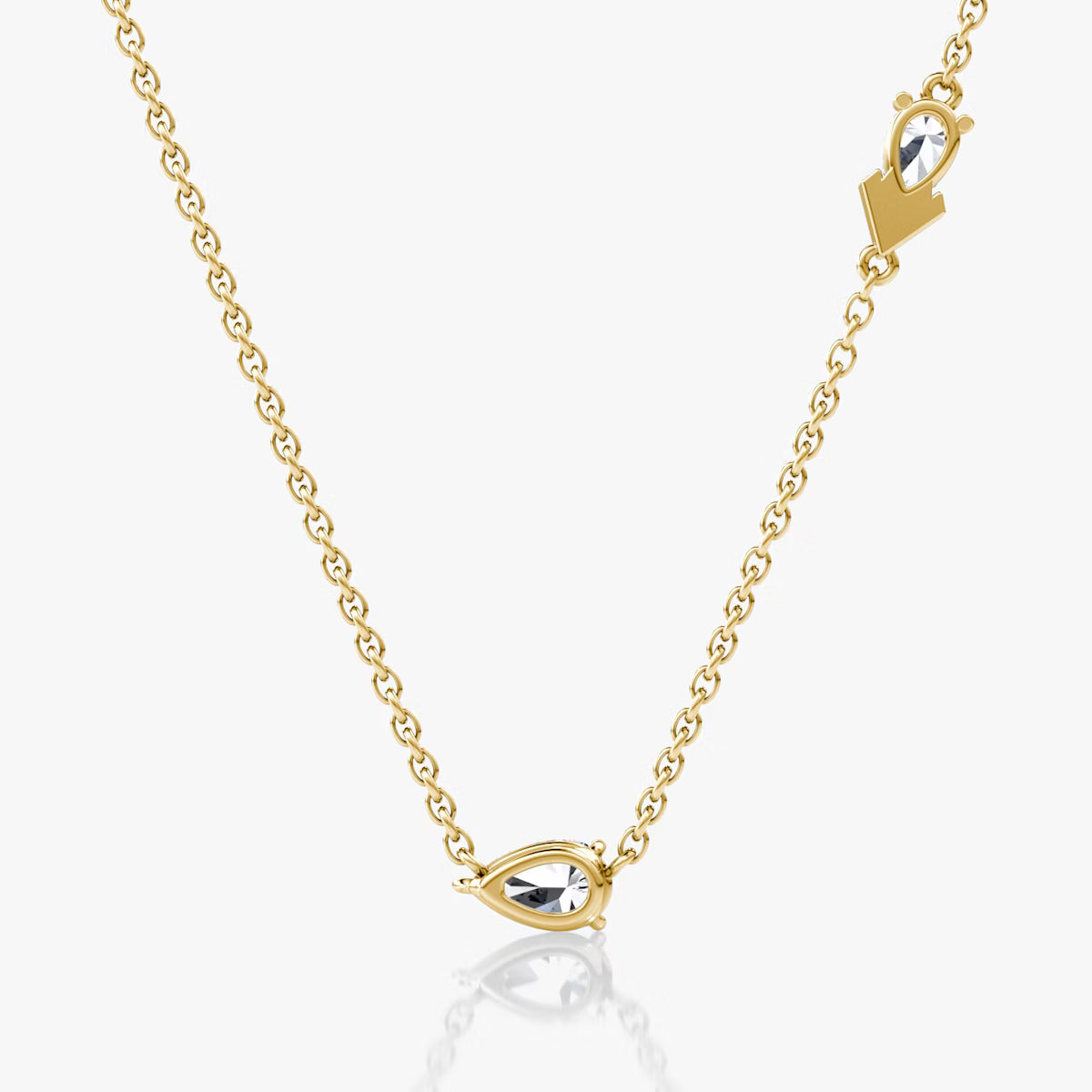 Toi Et Moi- 0.40 CT Pear Moissanite Necklace