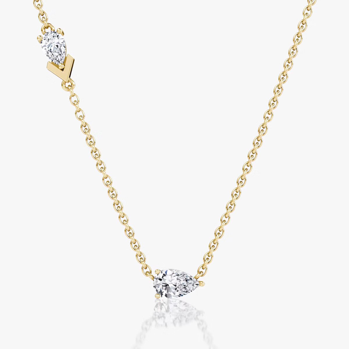 Toi Et Moi- 0.40 CT Pear Moissanite Necklace