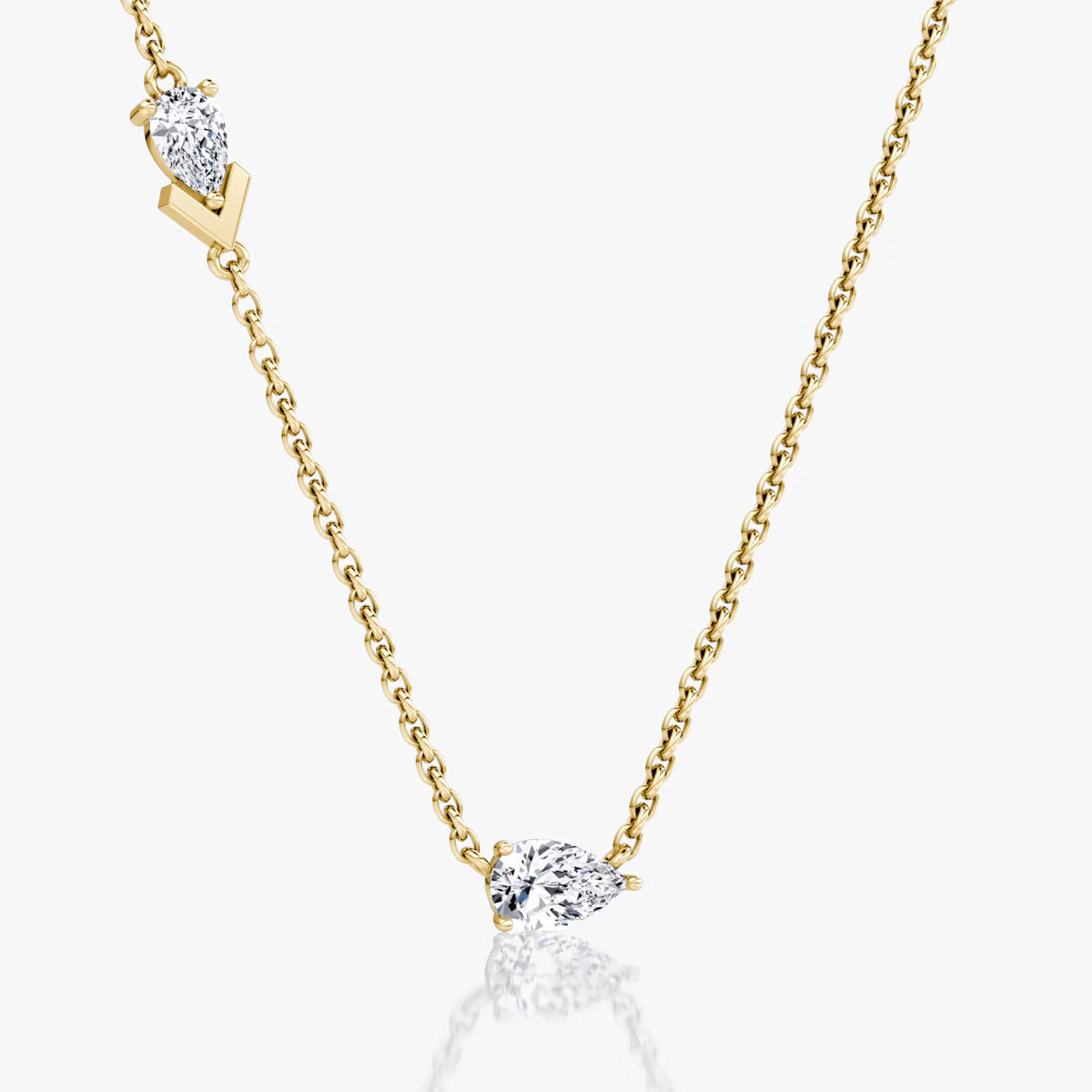 Toi Et Moi- 0.40 CT Pear Moissanite Necklace
