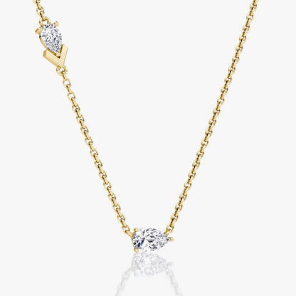 Toi Et Moi- 0.40 CT Pear Moissanite Necklace