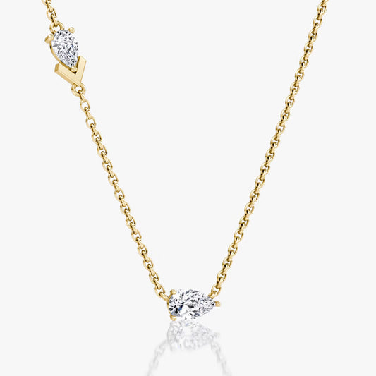 Toi Et Moi- 0.40 CT Pear Moissanite Necklace