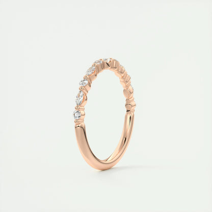 0.32 CT Marquise & Round Multi Stones CVD EF/VVS Diamond Wedding Band 17