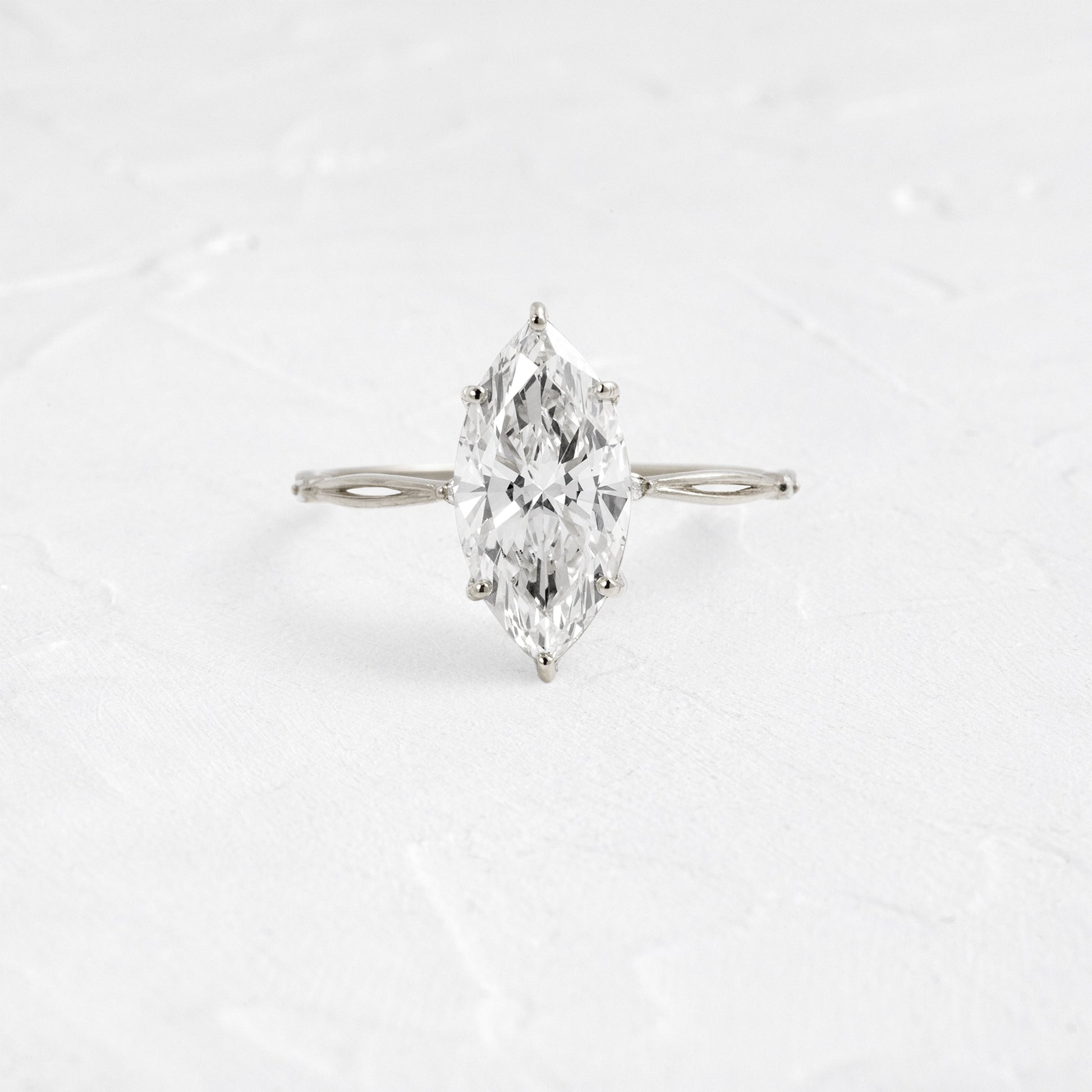 Criss Cross-Marquise Lab Grown Diamond Engagement Ring