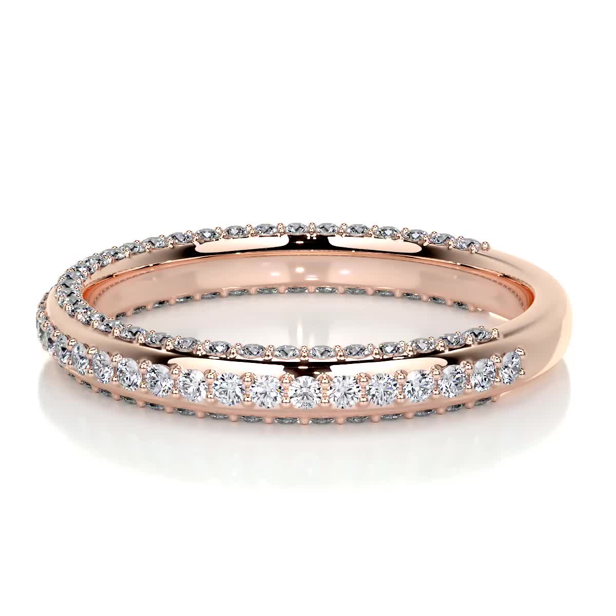 0.75 TCW Lab Grown Diamond Triple Row Wedding Band 9