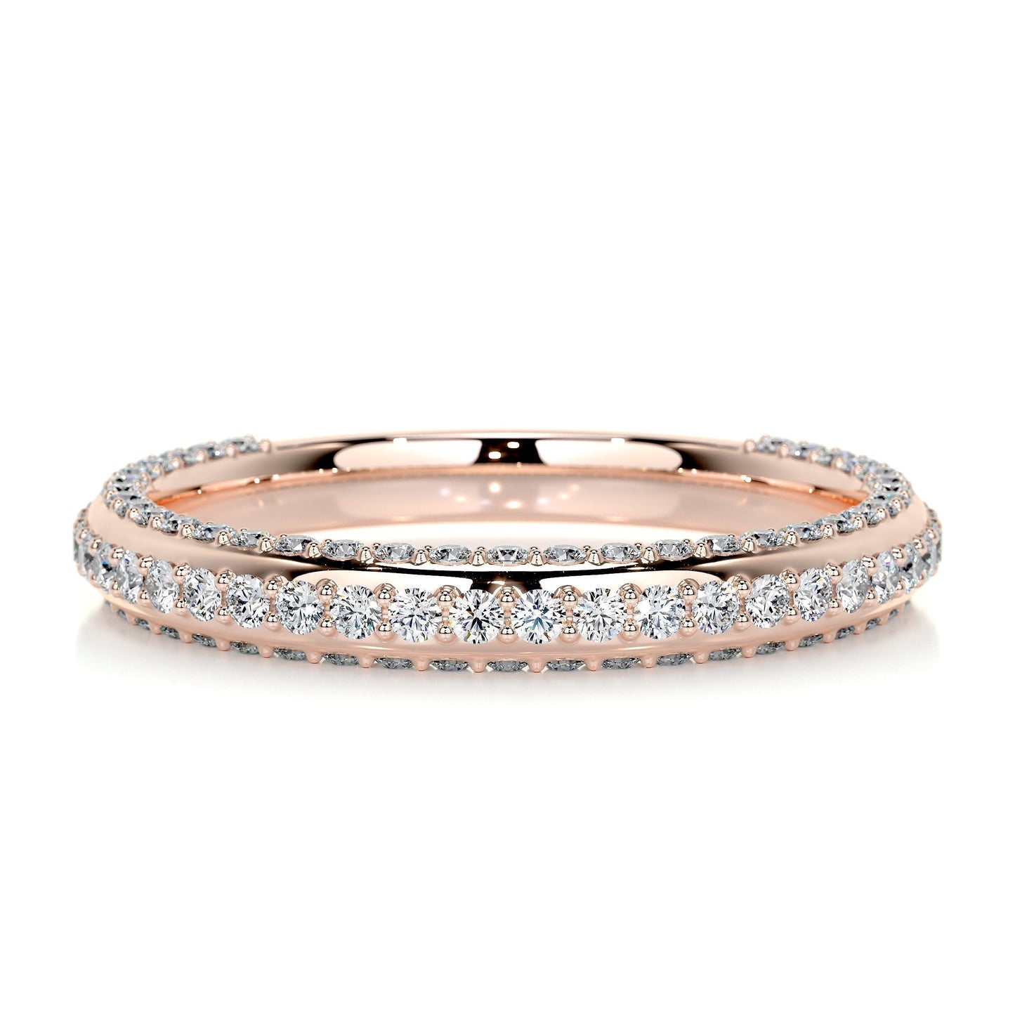 0.75 TCW Lab Grown Diamond Triple Row Wedding Band 11