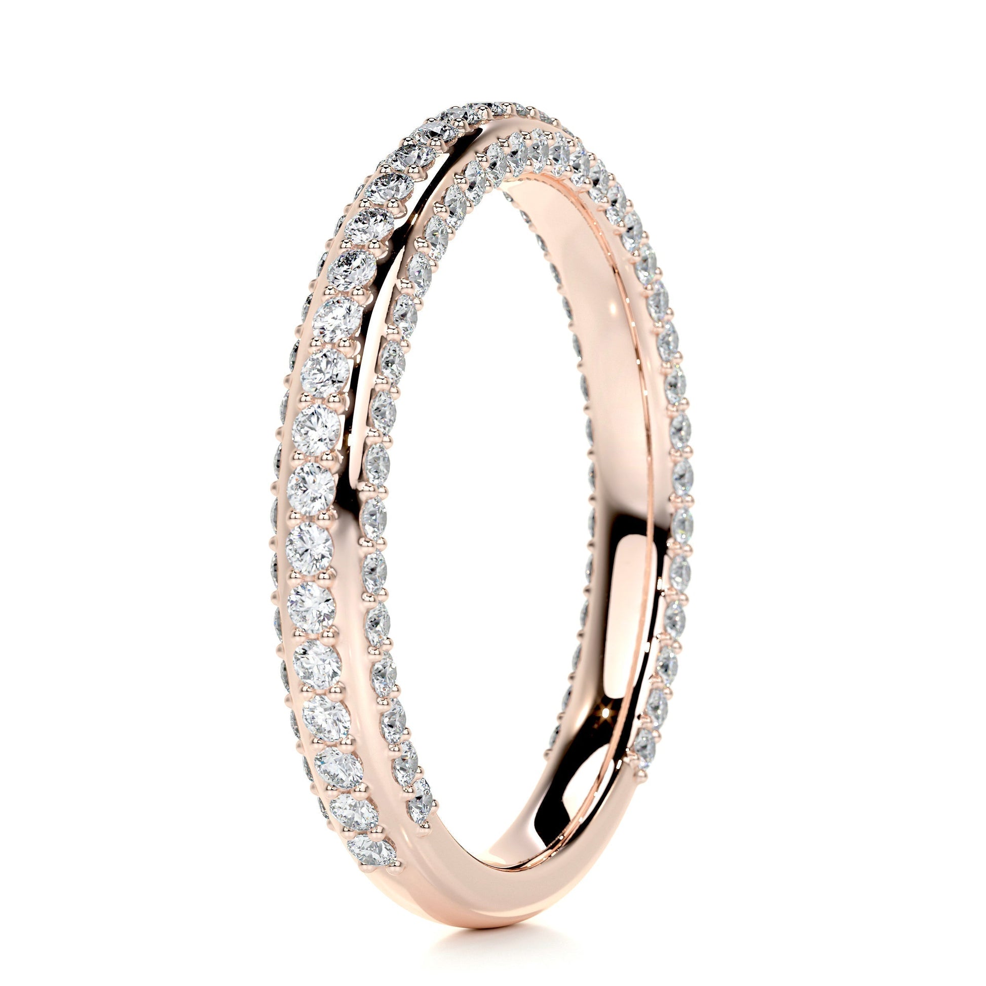 0.75 TCW Lab Grown Diamond Triple Row Wedding Band 10