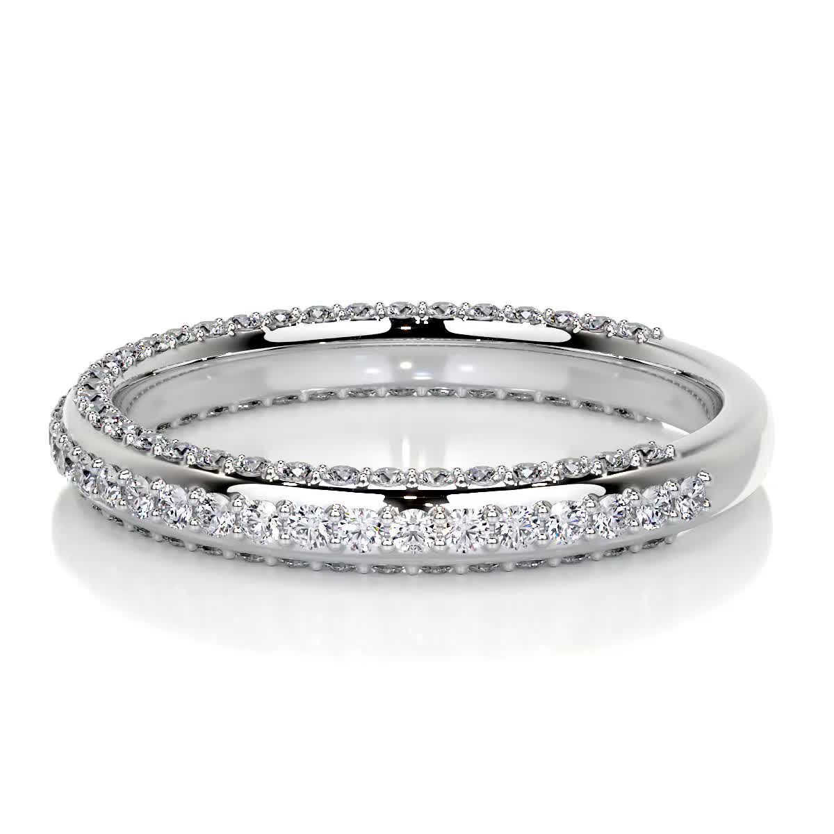 0.75 TCW Lab Grown Diamond Triple Row Wedding Band 5