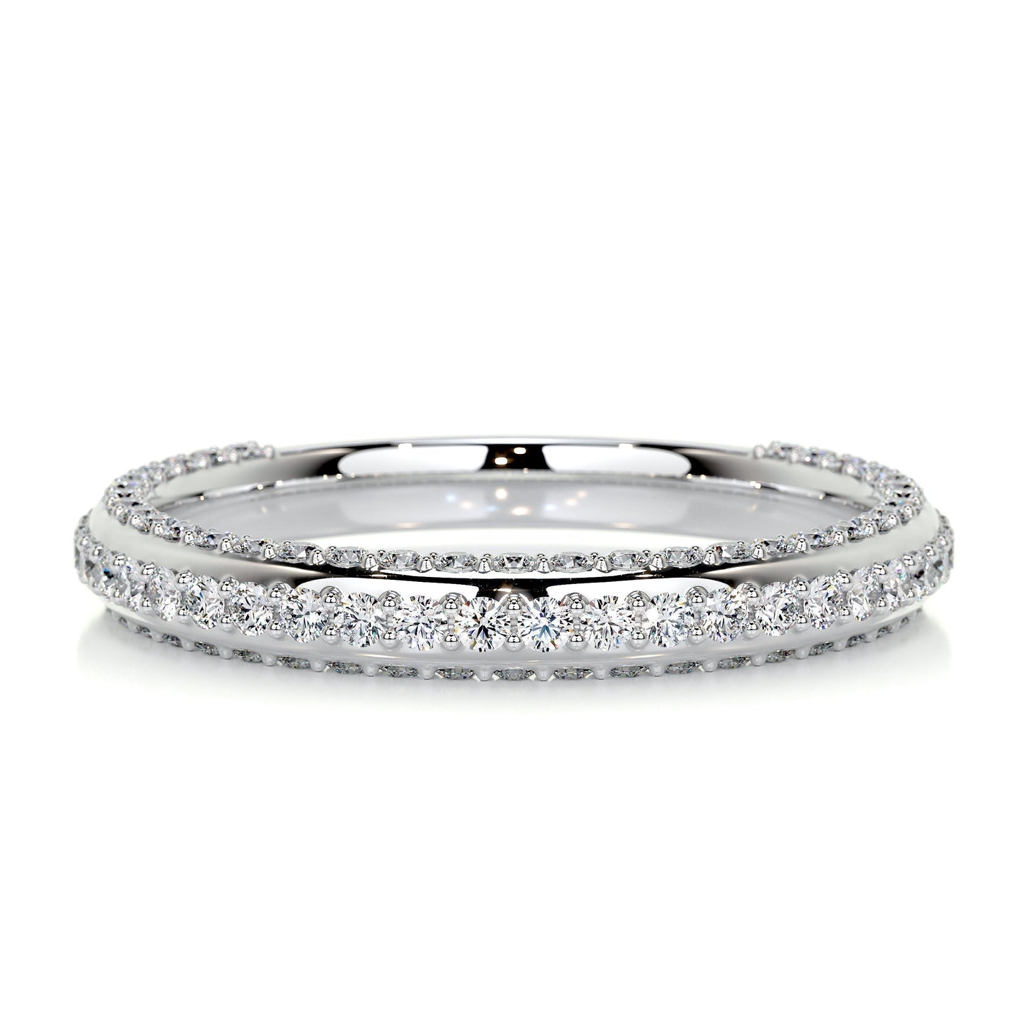 0.75 TCW Lab Grown Diamond Triple Row Wedding Band 7