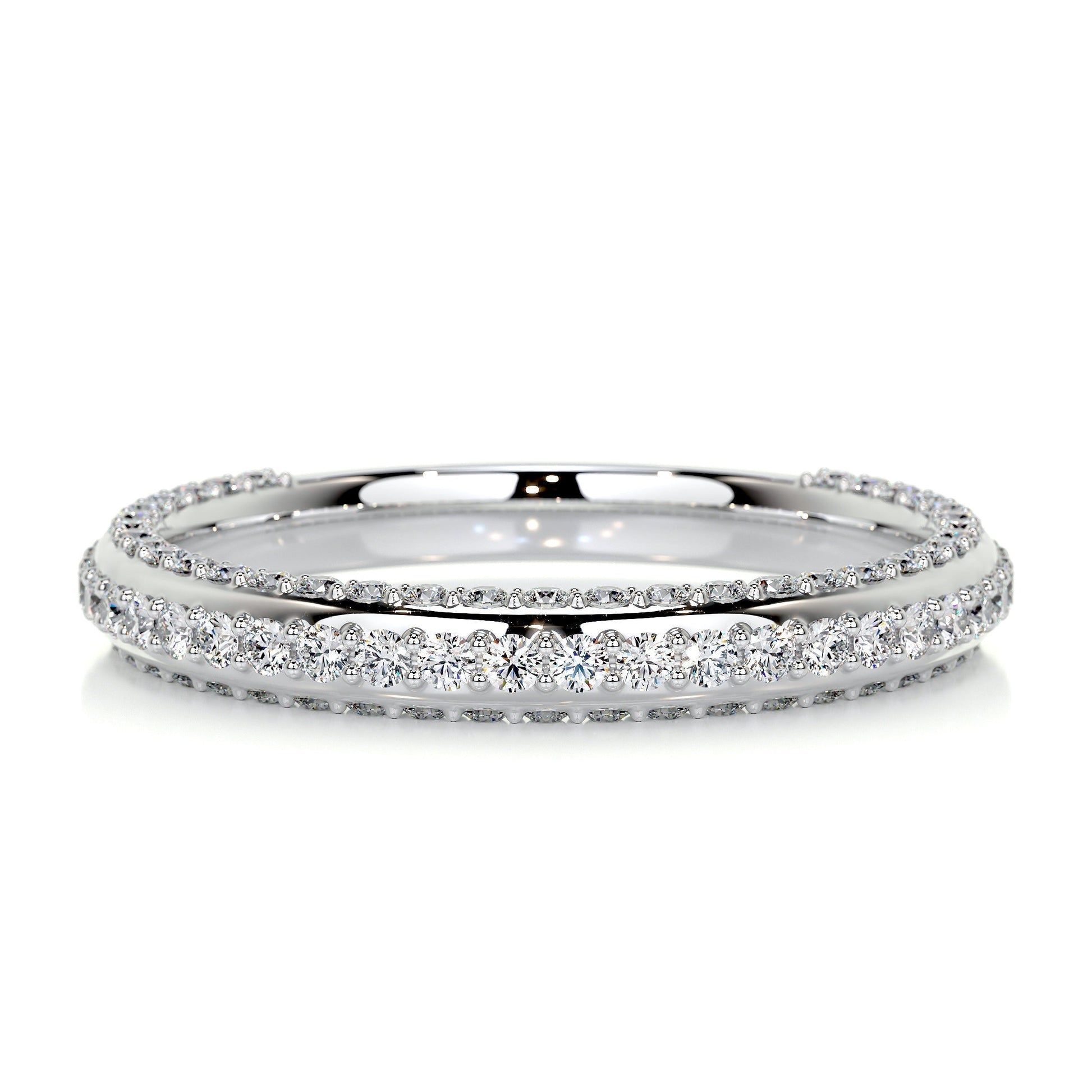 0.75 TCW Lab Grown Diamond Triple Row Wedding Band 7