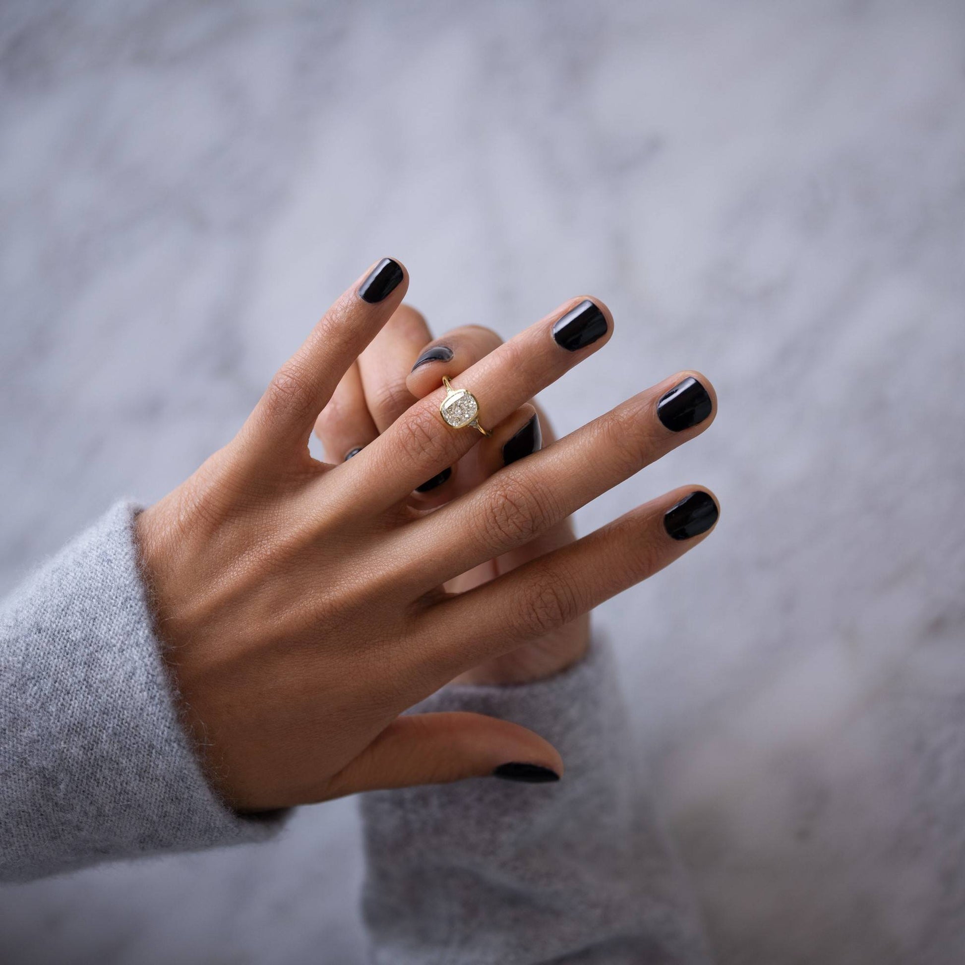 Bezel & Cluster Style-Elongated Cushion Lab Grown Diamond Engagement Ring