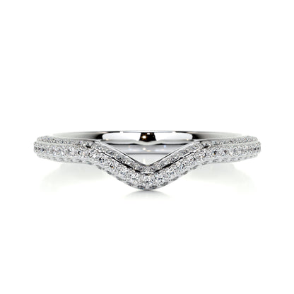 0.75 CT Round Curved CVD EF/VVS Diamond Wedding Band 1