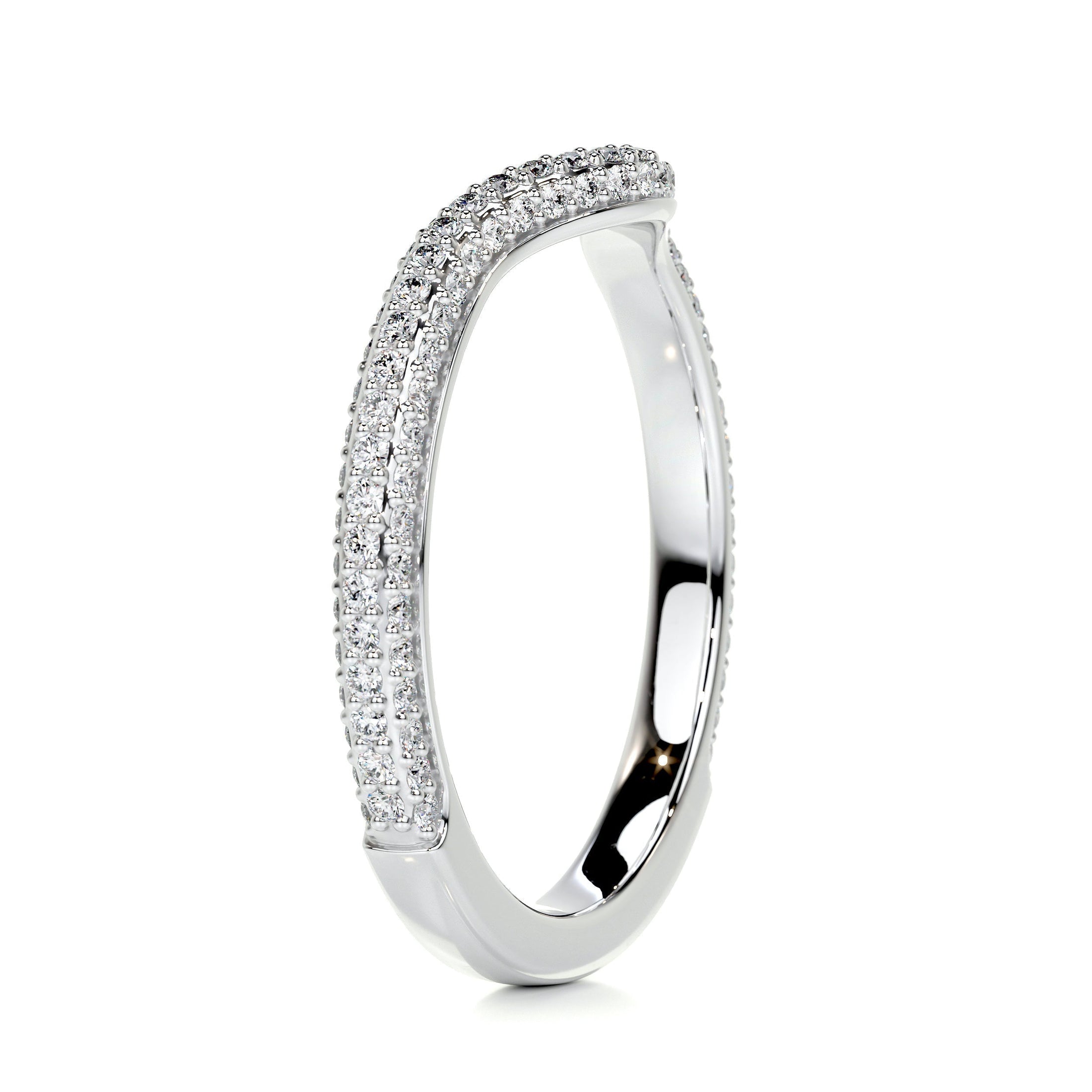 Elegant Curved 0.75 TCW Round Lab-Grown Diamond Wedding Band 8