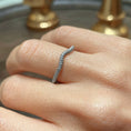 Load image into Gallery viewer, Elegant Curved 0.75 TCW Round Lab-Grown Diamond Wedding Band 15
