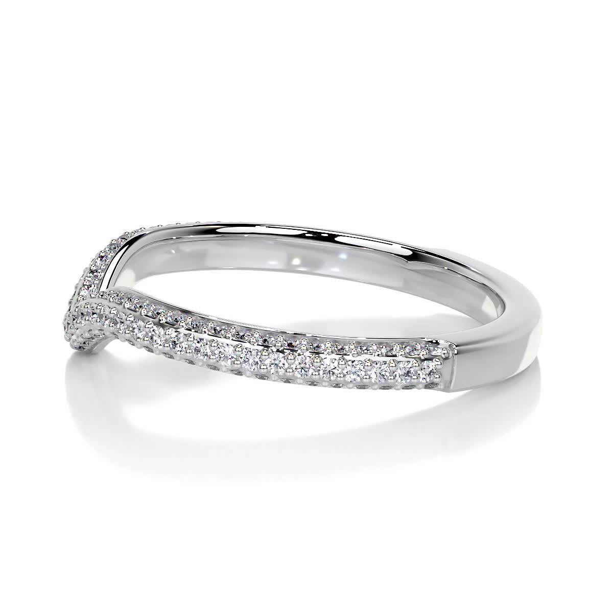 Elegant Curved 0.75 TCW Round Lab-Grown Diamond Wedding Band 7