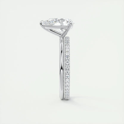 2.0 CT Pear-Shaped Lab Grown Diamond Solitaire Engagement Ring 5