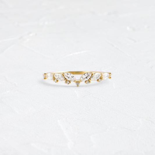 Cluster- 0.56 CT Marquise & Round Lab Grown Diamond Wedding Band