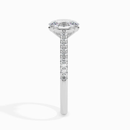 1 CT Oval Cut Pave CVD F/VS Diamond Engagement Ring 2