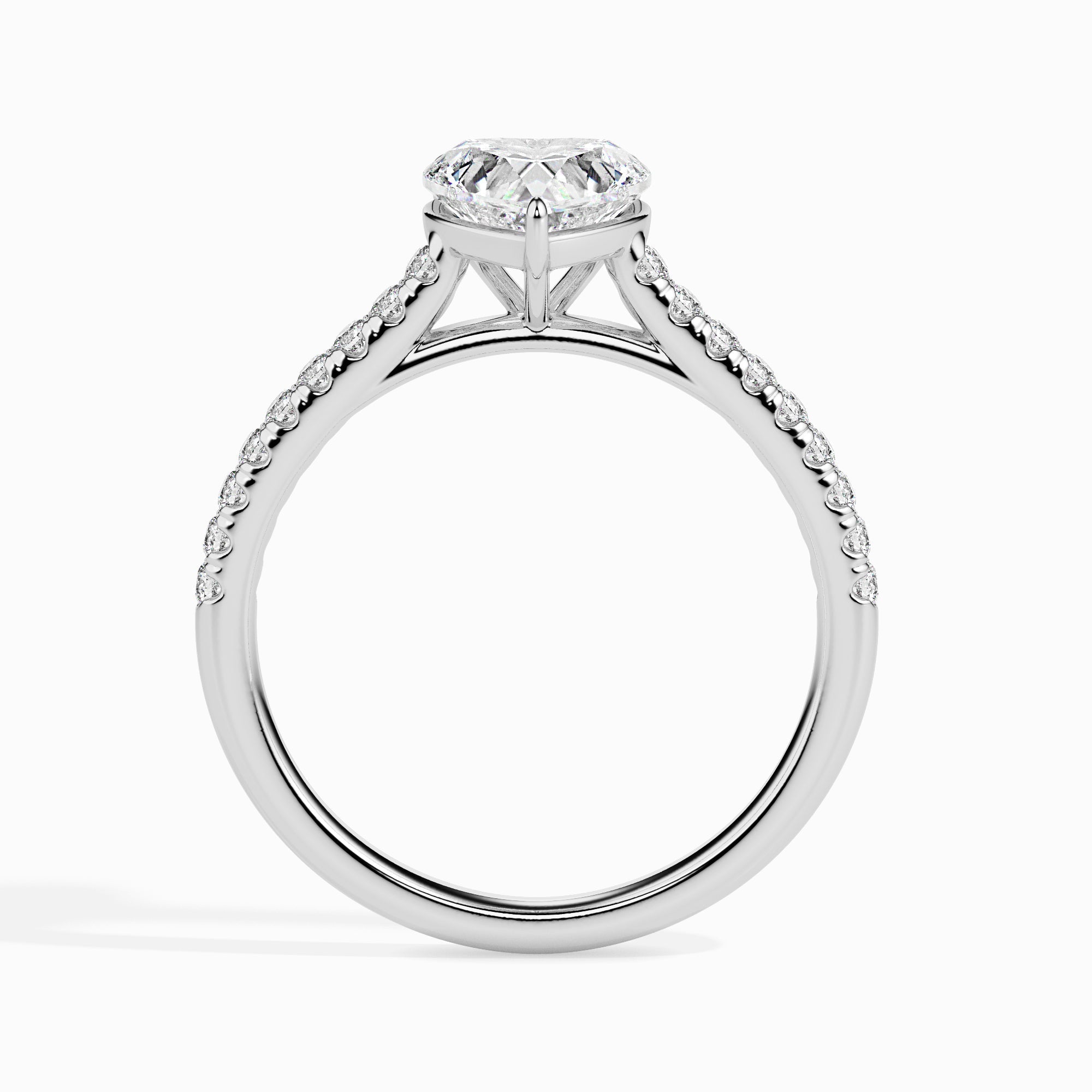 Radiant Heart 1 CT Lab-Grown Diamond Pave Engagement Ring 11