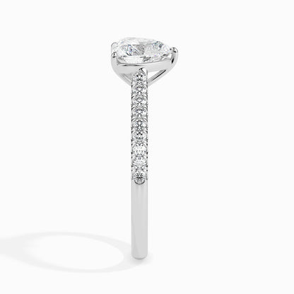 1 CT Heart Cut Pave CVD F/VS Diamond Engagement Ring 2