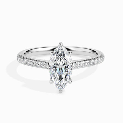 Elegant 1 CT Marquise Lab-Grown Diamond Pave Engagement Ring 9