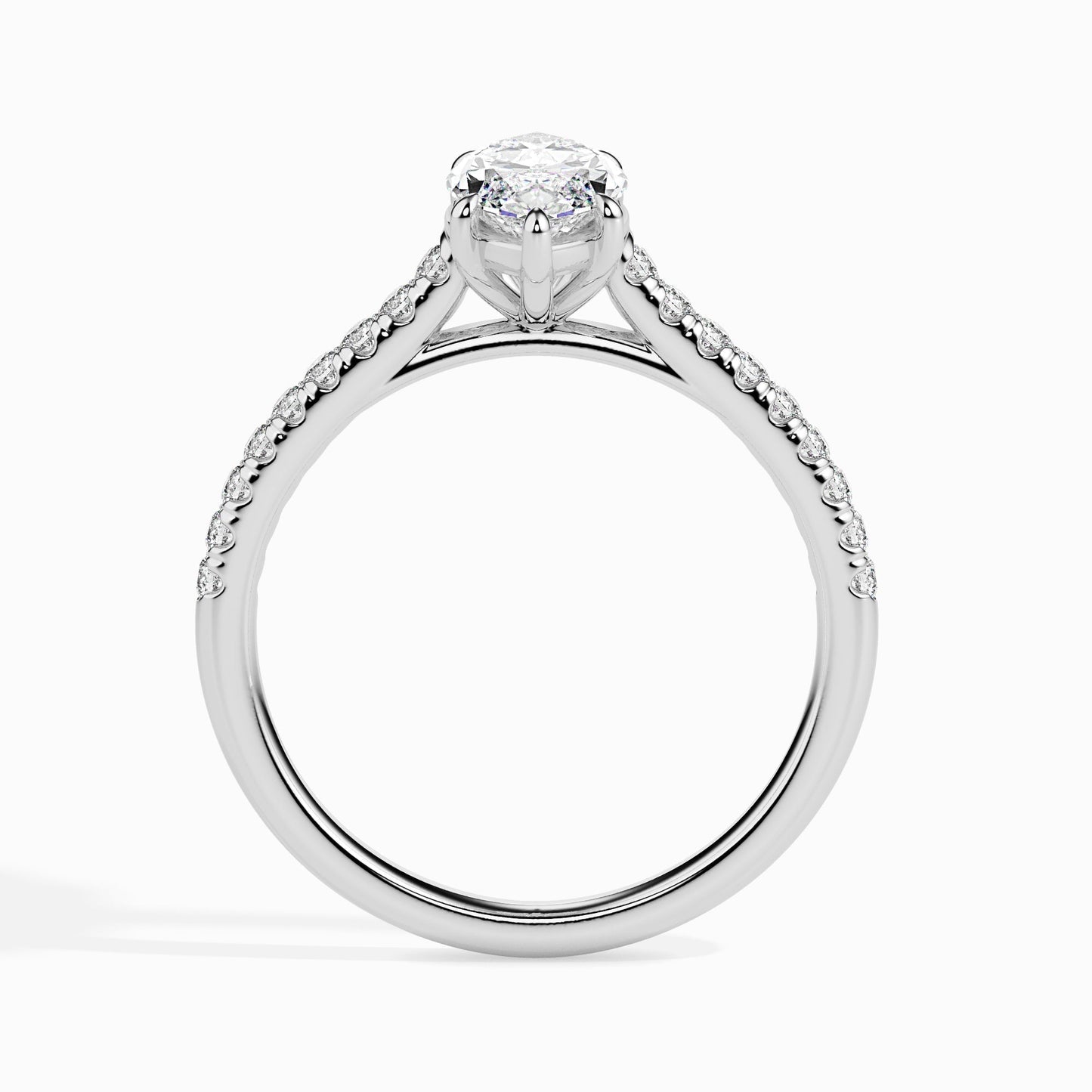 Elegant 1 CT Marquise Lab-Grown Diamond Pave Engagement Ring 11