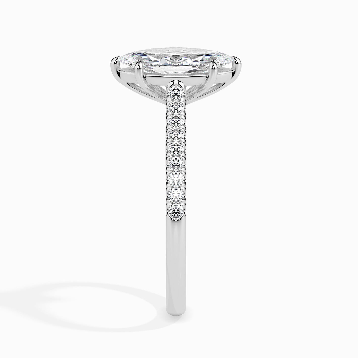 Elegant 1 CT Marquise Lab-Grown Diamond Pave Engagement Ring 10