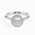 Load image into Gallery viewer, 1ct Round F- VS Diamond Halo Engagement Ring
