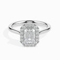 Load image into Gallery viewer, 1ct Emerald F- VS Diamond Halo Engagement Ring
