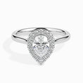 Load image into Gallery viewer, 1ct Pear F- VS Diamond Halo Engagement Ring
