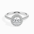 Load image into Gallery viewer, 1ct Round F- VS Diamond Halo & Pave Engagement Ring
