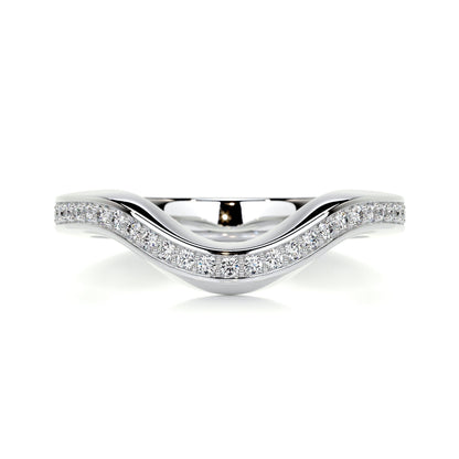 0.3 CT Round Curved CVD EF/VVS Diamond Wedding Band 1