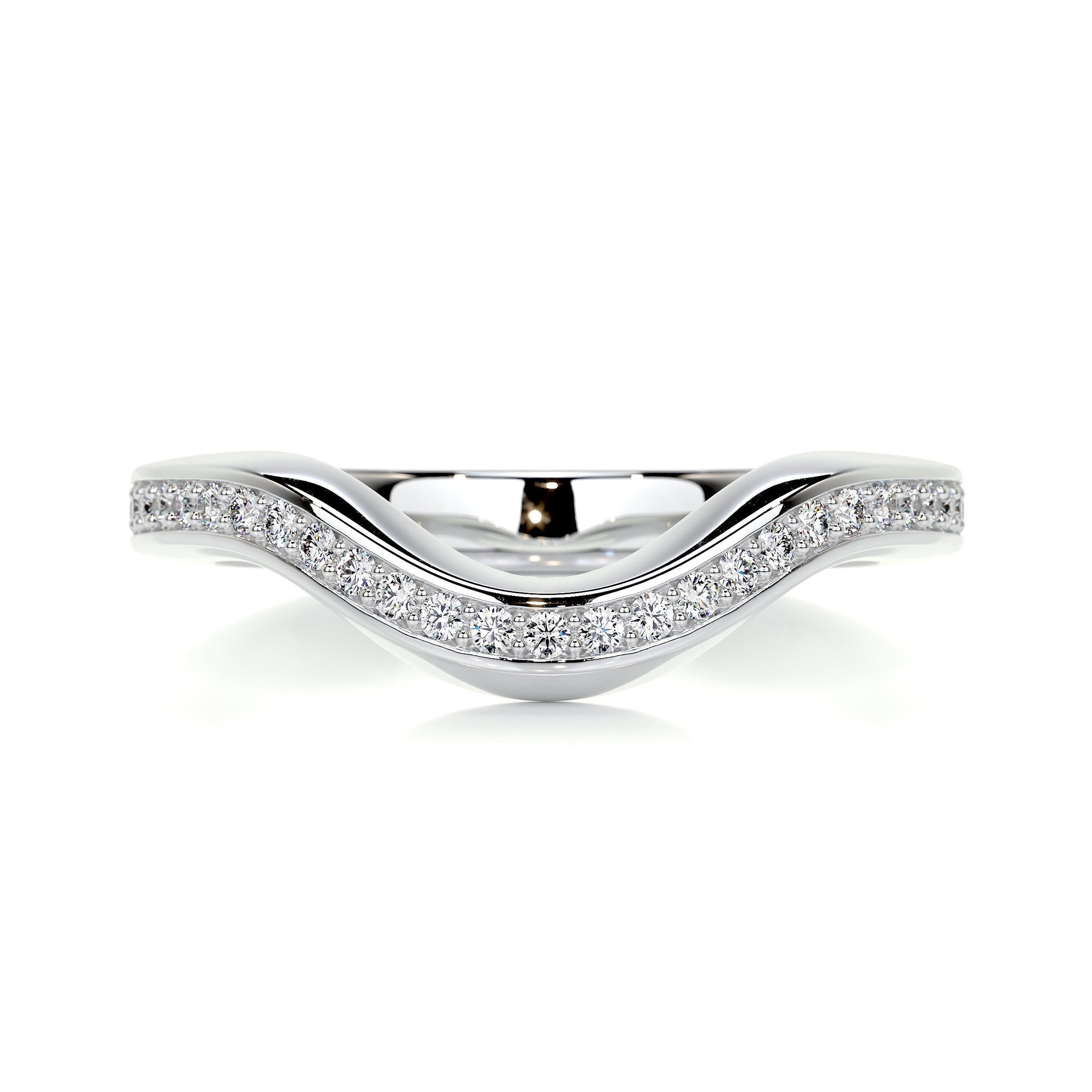 0.3ct Round EF- VVS Diamond Half- Eternity Curved Wedding Band