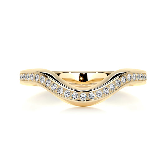 0.3ct Round EF- VVS Diamond Half- Eternity Curved Wedding Band