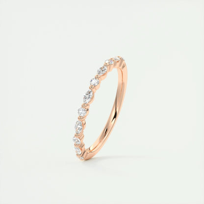 0.32 CT Marquise & Round Multi Stones CVD EF/VVS Diamond Wedding Band 15