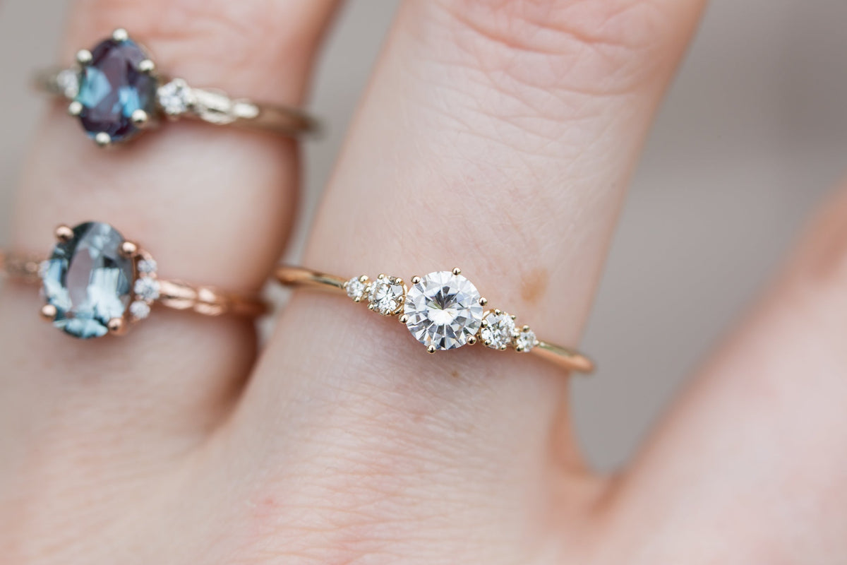 Solitaire Cathedral- 1.8 CT Cushion Lab Grown Diamond Wedding Band