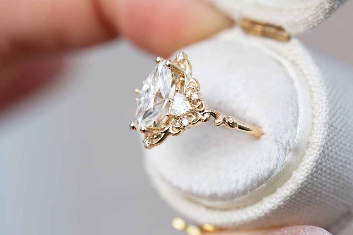 Solitaire Cathedral- 1.8 CT Cushion Lab Grown Diamond Wedding Band