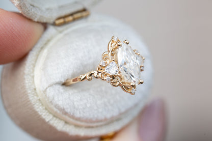 Solitaire Cathedral- 1.8 CT Cushion Lab Grown Diamond Wedding Band